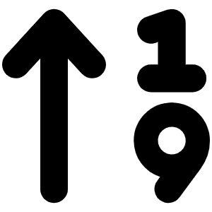Arrow Up 1 9 Icon from Font Awesome Solid Set