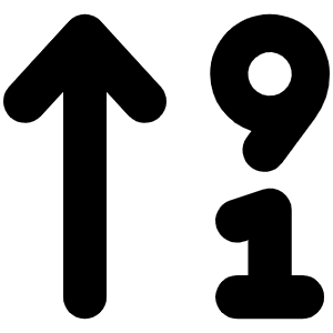 Arrow Up 9 1 Icon from Font Awesome Solid Set