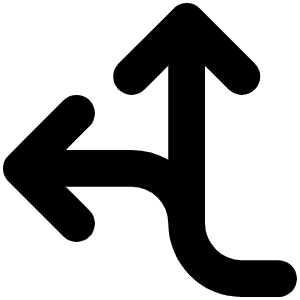 Arrows Split Up And Left Icon from Font Awesome Solid Set