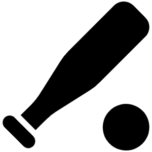 Baseball Bat Ball Icon from Font Awesome Solid Set
