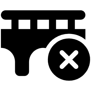 Bridge Circle Xmark Icon from Font Awesome Solid Set
