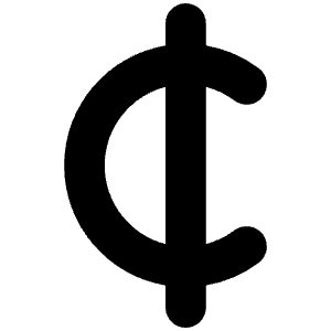 Cedi Sign Icon from Font Awesome Solid Set