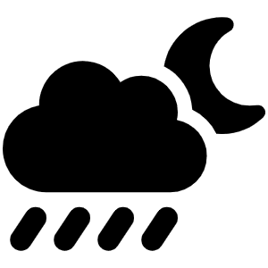 Cloud Moon Rain Icon from Font Awesome Solid Set