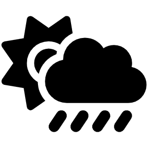 Cloud Sun Rain Icon from Font Awesome Solid Set
