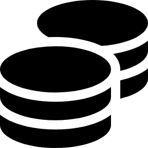 Coins Icon from Font Awesome Solid Set
