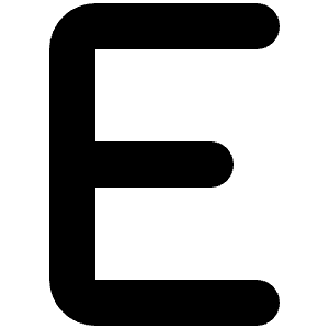 E Icon from Font Awesome Solid Set