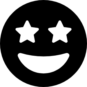 Face Grin Stars Icon from Font Awesome Solid Set