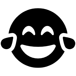 Face Grin Tears Icon from Font Awesome Solid Set