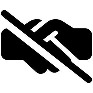 Handshake Simple Slash Icon from Font Awesome Solid Set