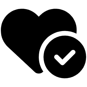 Heart Circle Check Icon from Font Awesome Solid Set