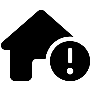 House Circle Exclamation Icon from Font Awesome Solid Set