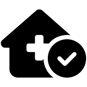 House Medical Circle Check Icon from Font Awesome Solid Set