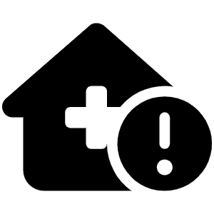 House Medical Circle Exclamation Icon from Font Awesome Solid Set