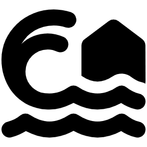 House Tsunami Icon from Font Awesome Solid Set