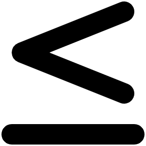 Less Than Equal Icon from Font Awesome Solid Set