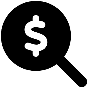 Magnifying Glass Dollar Icon from Font Awesome Solid Set