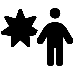 Person Burst Icon from Font Awesome Solid Set