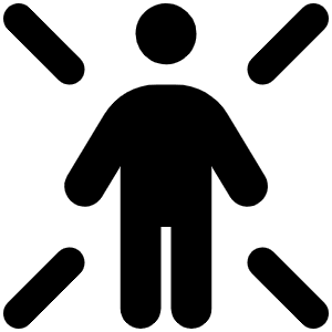 Person Rays Icon from Font Awesome Solid Set