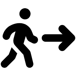 Person Walking Arrow Right Icon from Font Awesome Solid Set