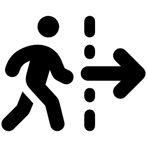 Person Walking Dashed Line Arrow Right Icon from Font Awesome Solid Set
