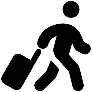 Person Walking Luggage Icon from Font Awesome Solid Set