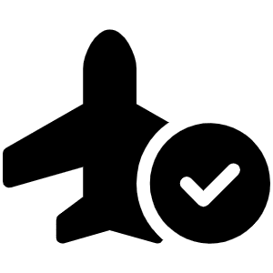 Plane Circle Check Icon from Font Awesome Solid Set