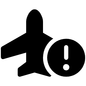 Plane Circle Exclamation Icon from Font Awesome Solid Set