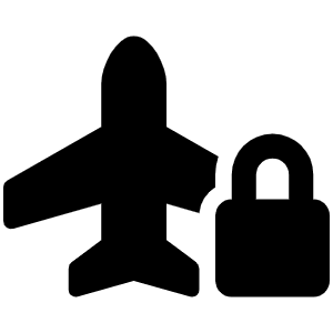 Plane Lock Icon from Font Awesome Solid Set