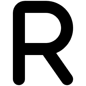 R Icon from Font Awesome Solid Set