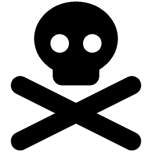 Skull Crossbones Icon from Font Awesome Solid Set