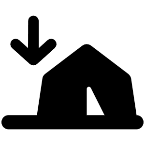 Tent Arrow Down To Line Icon from Font Awesome Solid Set