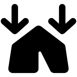 Tent Arrows Down Icon from Font Awesome Solid Set