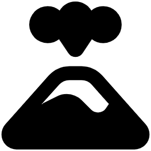 Volcano Icon from Font Awesome Solid Set