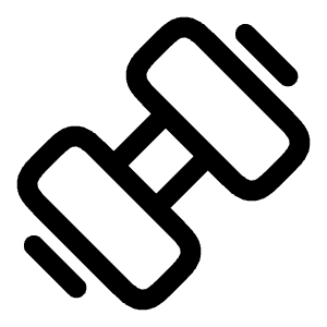 Dumbbell Large Minimalistic Icon from Solar Linear Set