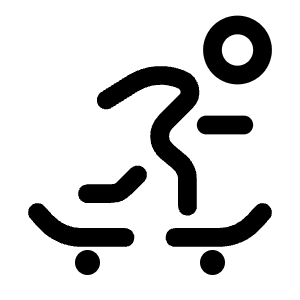 Skateboarding Round Icon from Solar Broken Set