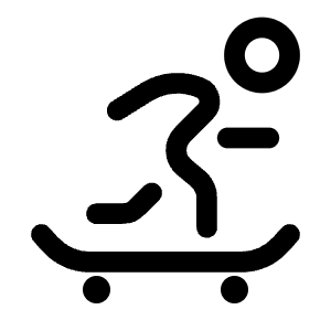 Skateboarding Round Icon from Solar Linear Set