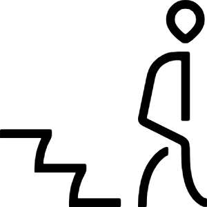 Stairs Down Person Icon from Guidance – Free Set
