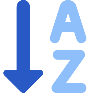 Ascending Alphabetical Order Icon from Core Flat Set
