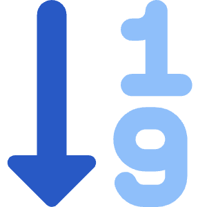 Ascending Number Order Icon from Core Flat Set