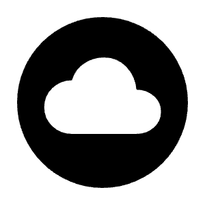 Cloud Circle Fill Icon from Sharp Fill - Material Symbols Set