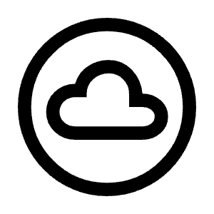 Cloud Circle Icon from Rounded Line - Material Symbols Set