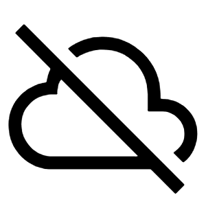 Cloud Off Icon from Sharp Line - Material Symbols Set