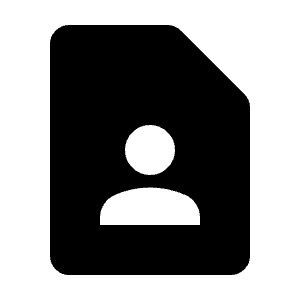 Contact Page Fill Icon from Rounded Fill - Material Symbols Set