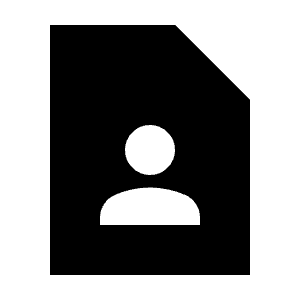 Contact Page Fill Icon from Sharp Fill - Material Symbols Set