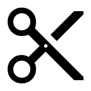 Content Cut Fill Icon from Sharp Fill - Material Symbols Set