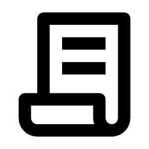Clean line icon of a document with two bars and an overlapping bottom band. Used for contracts, legal agreements.