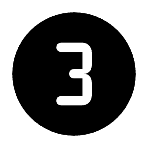 Counter 3 Fill Icon from Rounded Fill - Material Symbols Set