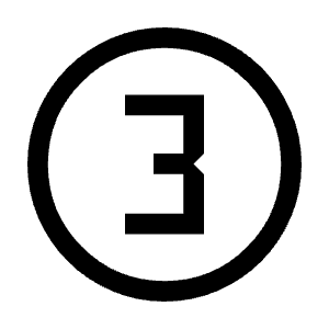 Counter 3 Icon from Sharp Line - Material Symbols Set