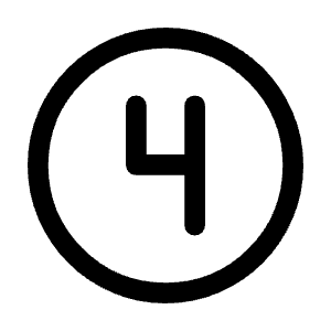 Counter 4 Icon from Rounded Line - Material Symbols Set