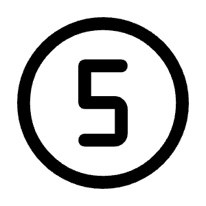 Counter 5 Icon from Rounded Line - Material Symbols Set
